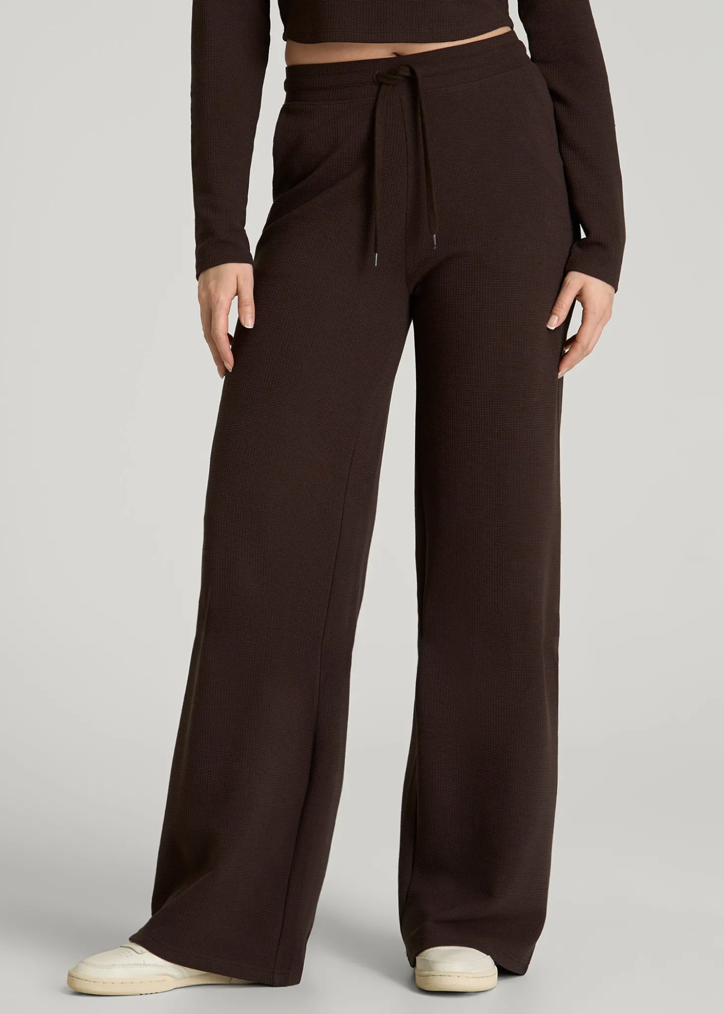 Mid Rise Waffle Wide Leg Pant for Tall Women
