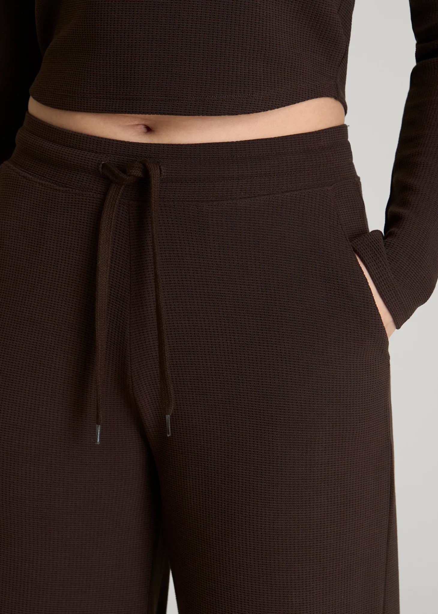 Mid Rise Waffle Wide Leg Pant for Tall Women