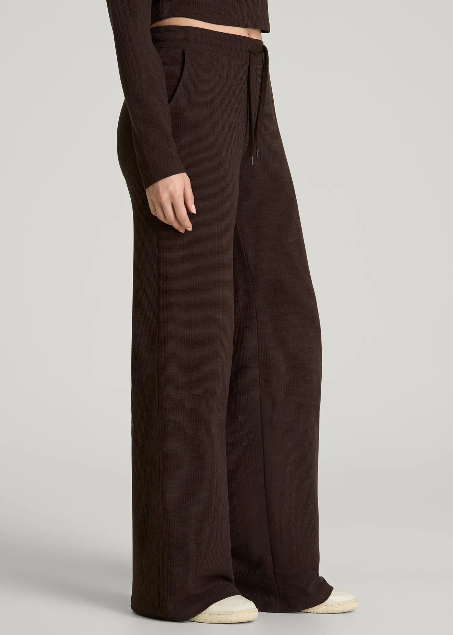 Mid Rise Waffle Wide Leg Pant for Tall Women