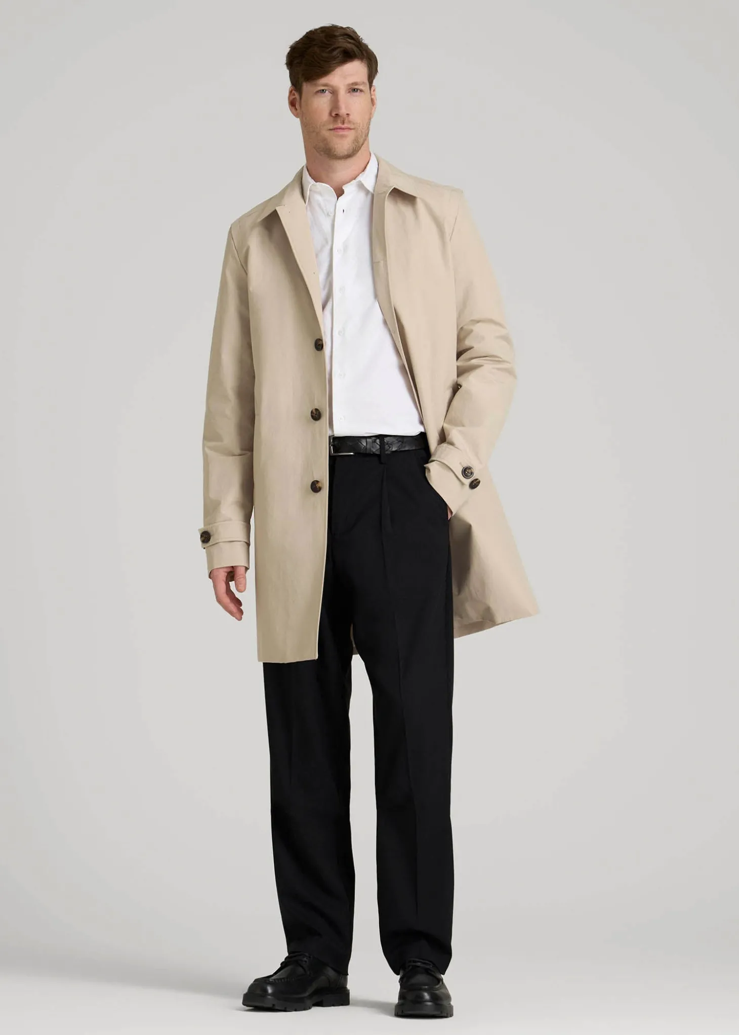 Minimalist Trench Coat for Tall Men