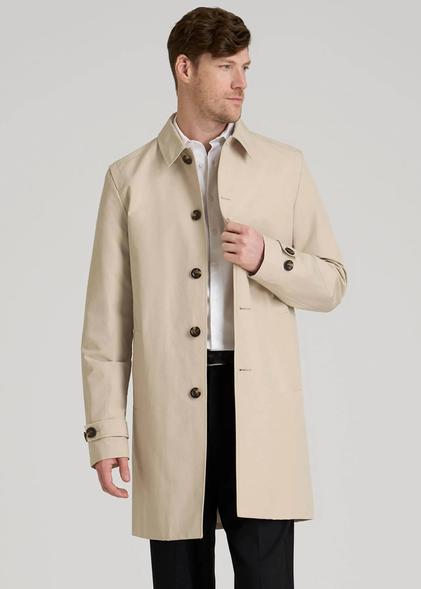 Minimalist Trench Coat for Tall Men