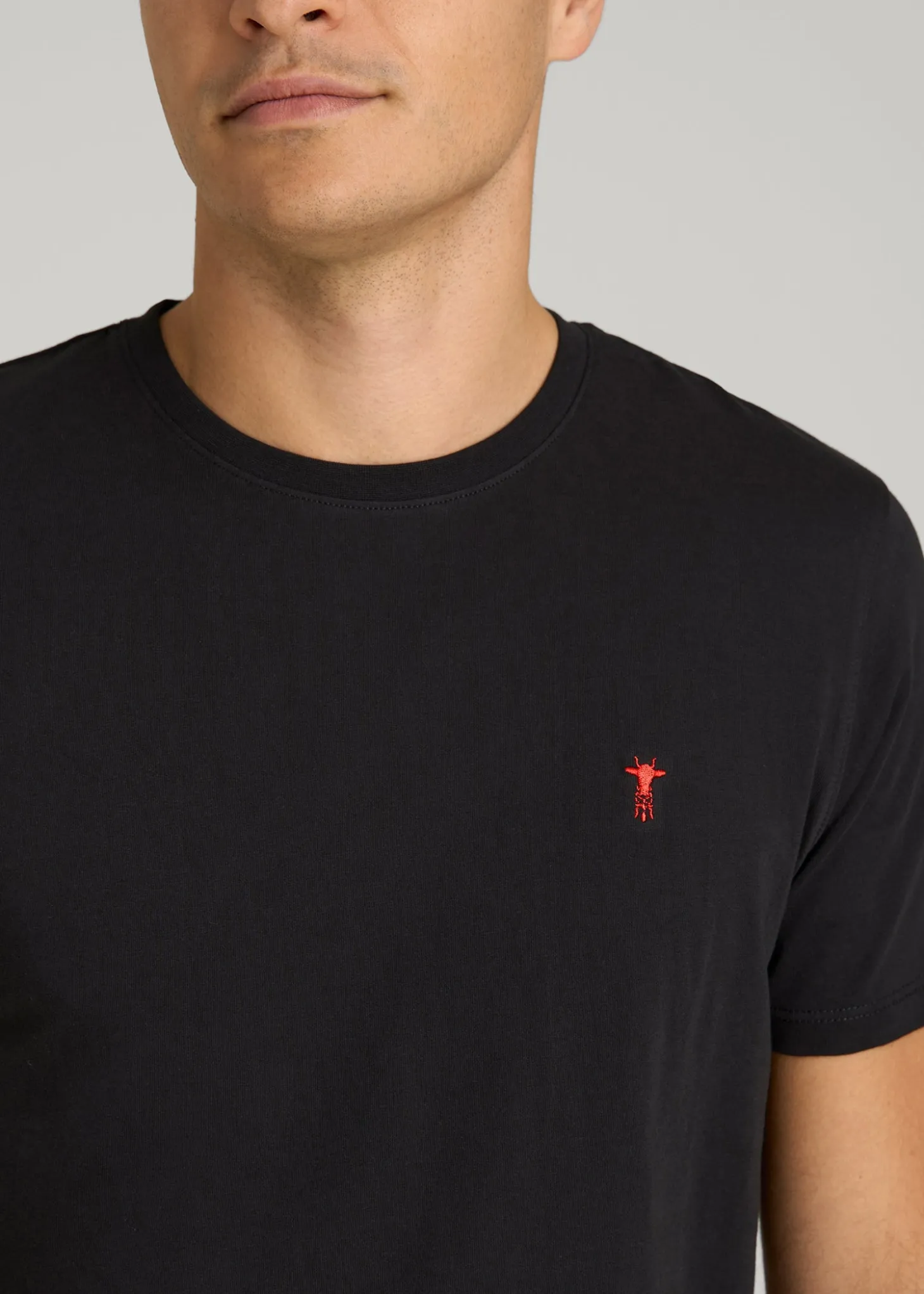 MODERN-FIT Embroidered Logo Crewneck T-Shirt for Tall Men