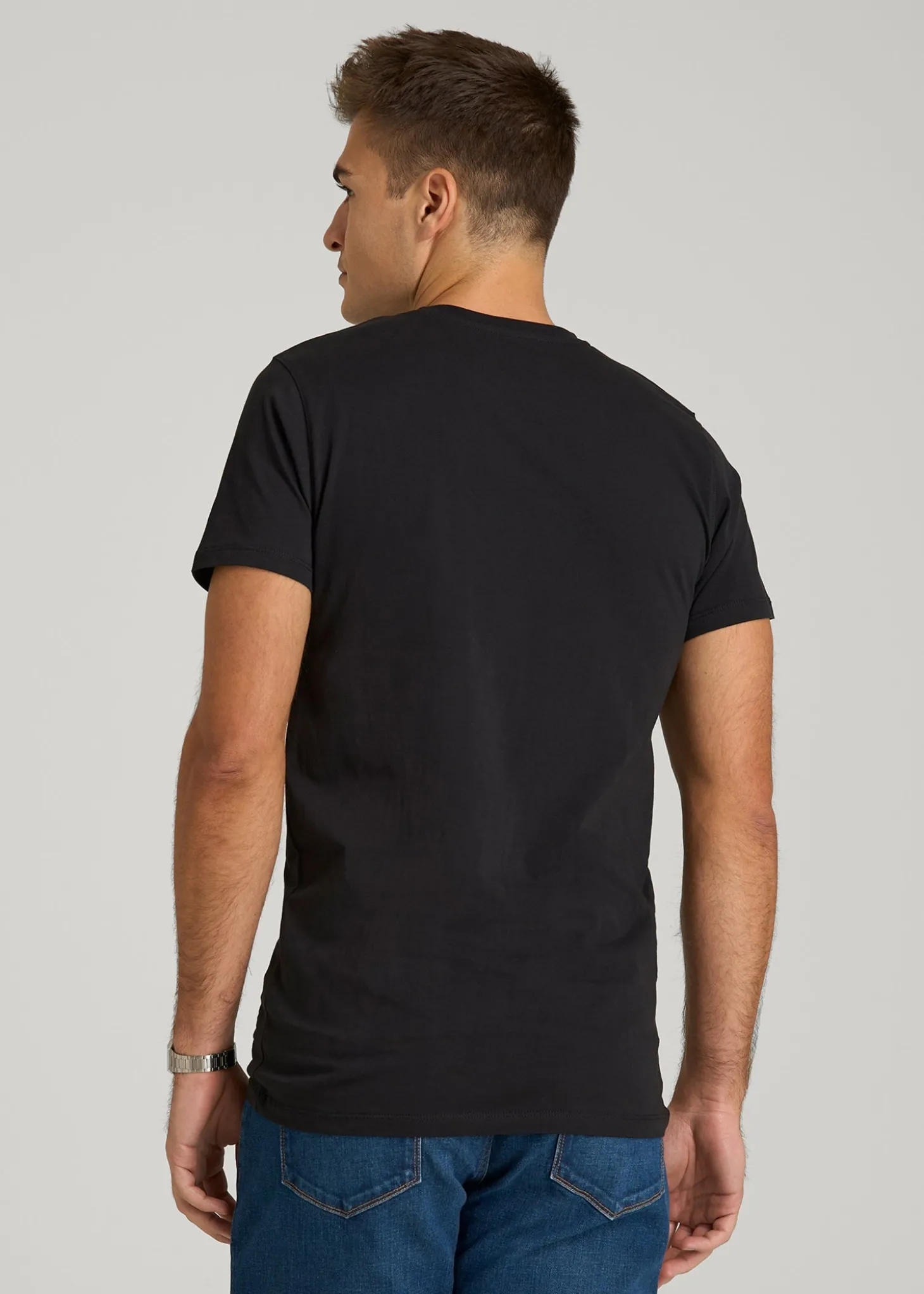 MODERN-FIT Embroidered Logo Crewneck T-Shirt for Tall Men
