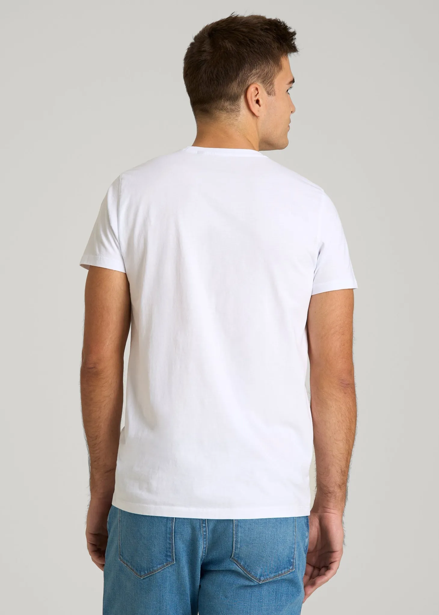 MODERN-FIT Embroidered Logo Crewneck T-Shirt for Tall Men