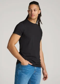 Modern Fit Garment Dyed Cotton T-Shirt for Tall Men