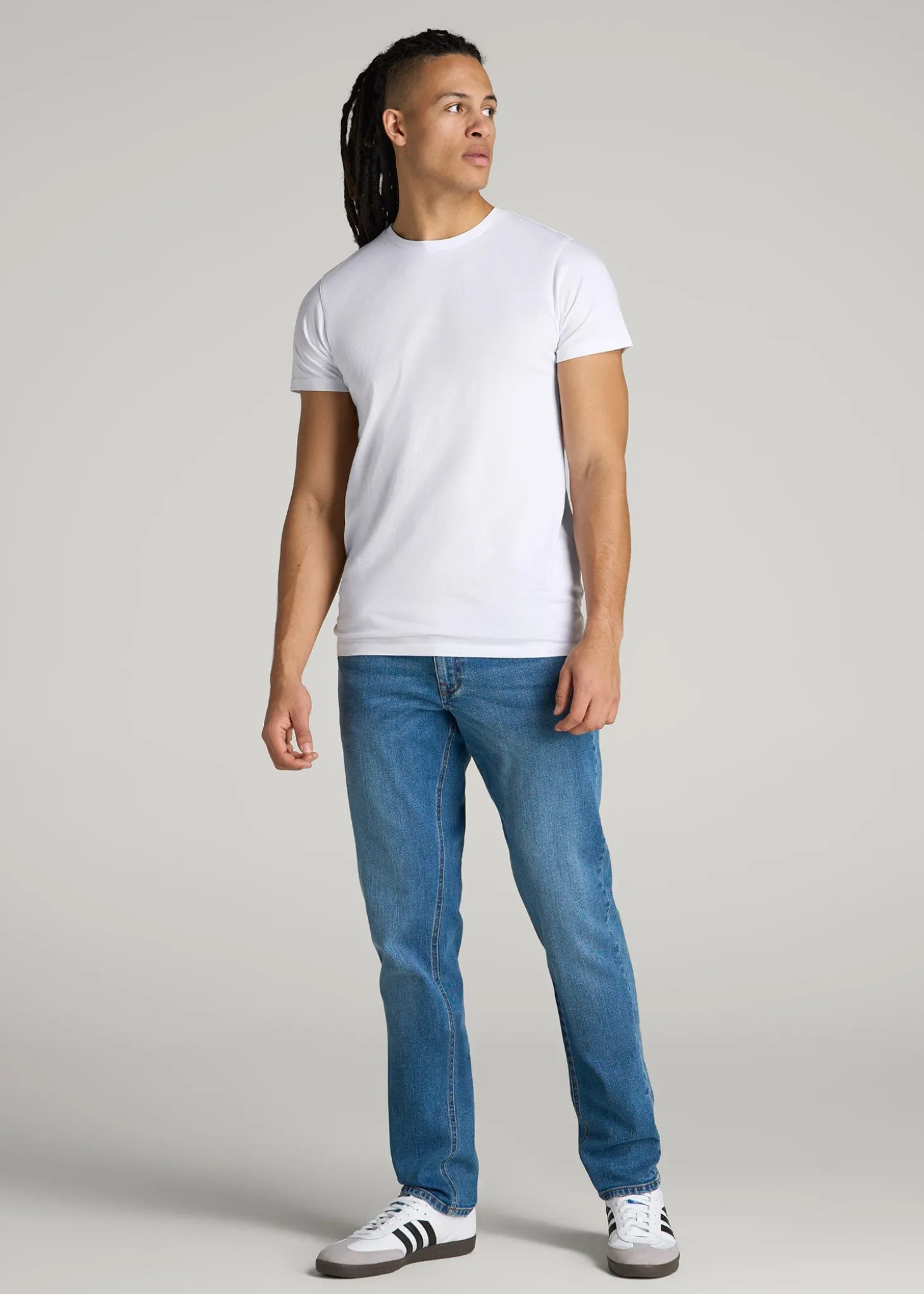Modern Fit Garment Dyed Cotton T-Shirt for Tall Men