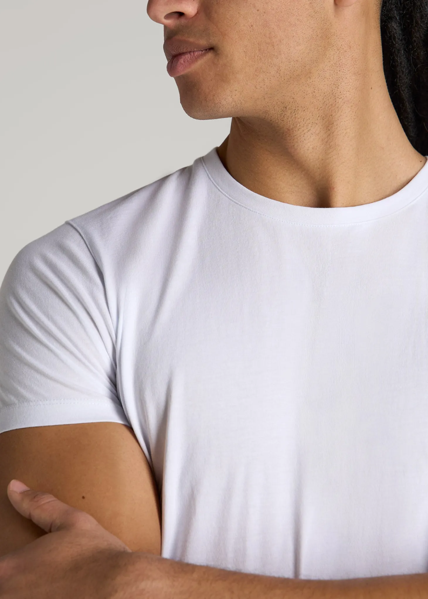 Modern Fit Garment Dyed Cotton T-Shirt for Tall Men