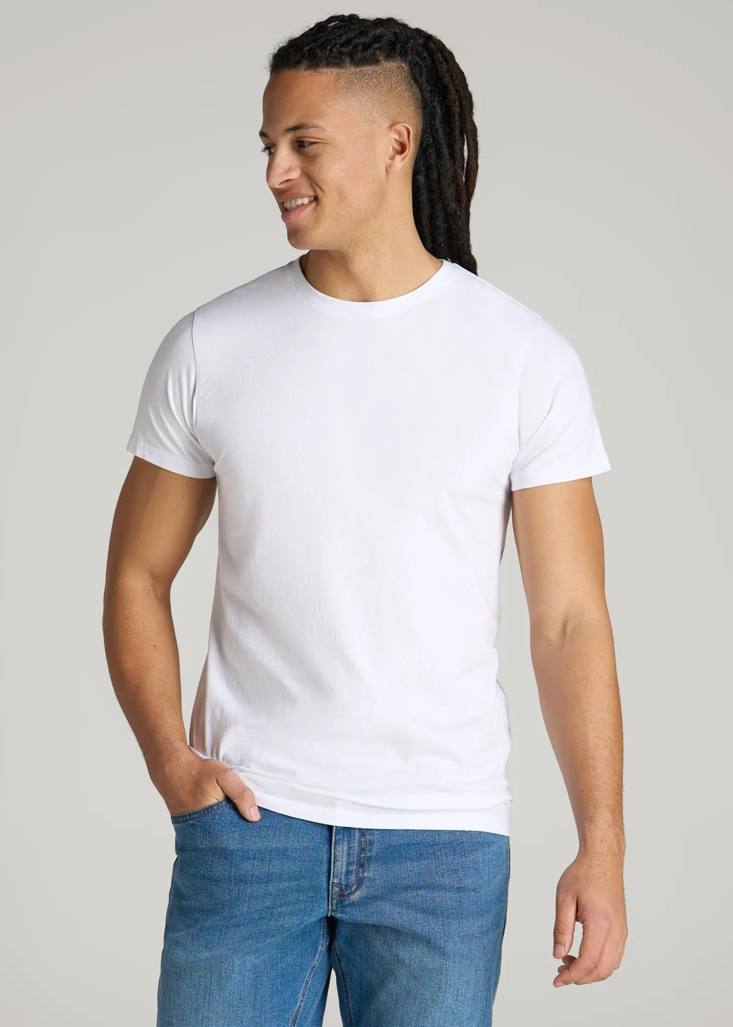 Modern Fit Garment Dyed Cotton T-Shirt for Tall Men
