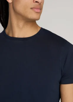 Modern Fit Garment Dyed Cotton T-Shirt for Tall Men