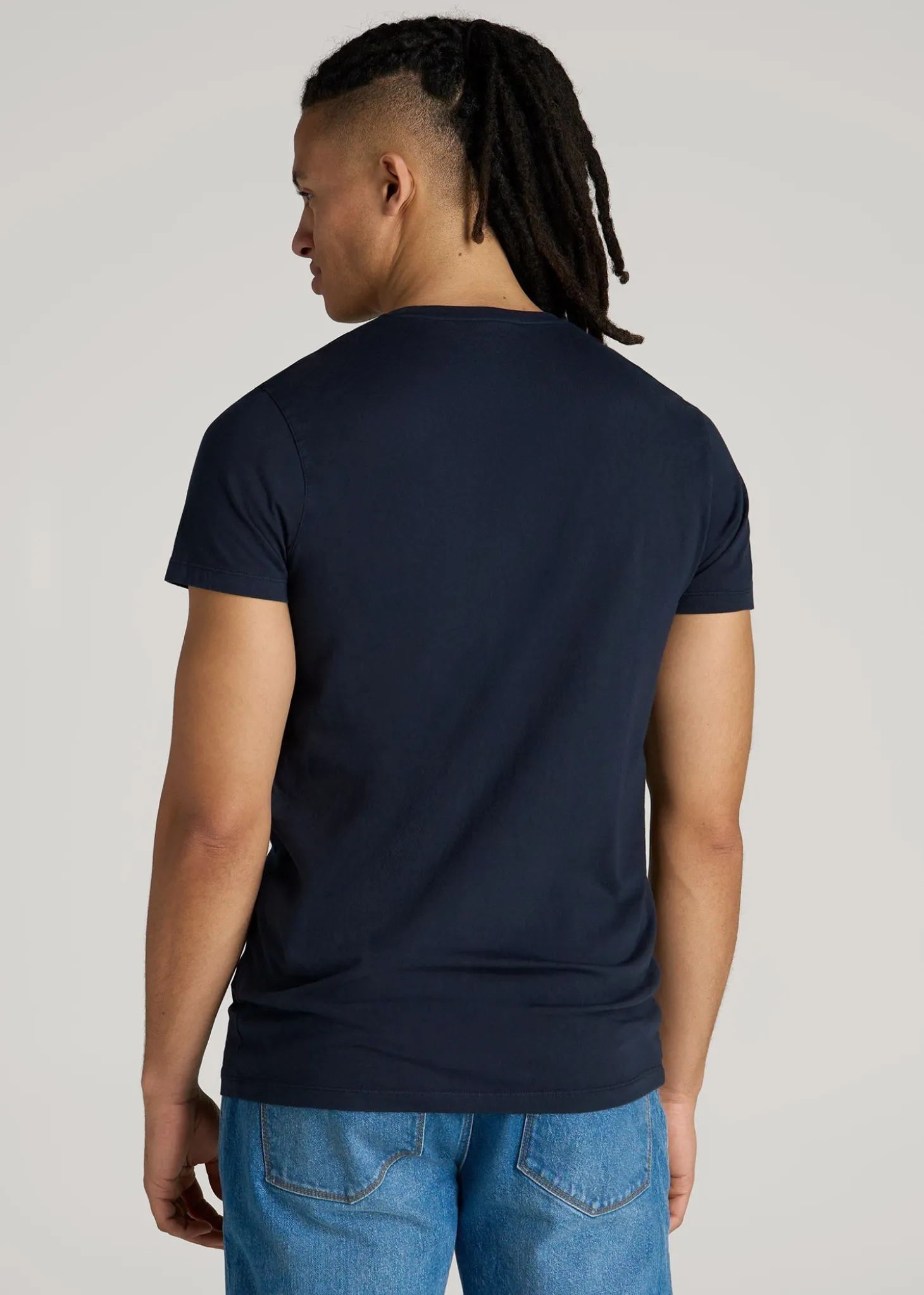 Modern Fit Garment Dyed Cotton T-Shirt for Tall Men