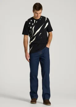Monochrome Flag Graphic Tee for Tall Men