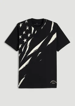 Monochrome Flag Graphic Tee for Tall Men