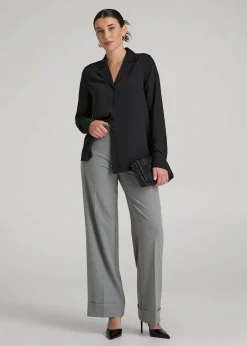 Notch Collar Blouse for Tall Women