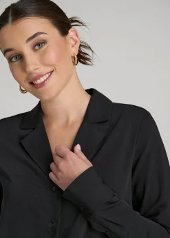 Notch Collar Blouse for Tall Women