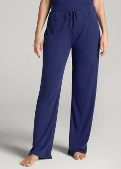 Open-Bottom Waffle Lounge Pants for Tall Women