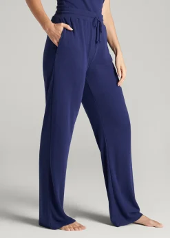 Open-Bottom Waffle Lounge Pants for Tall Women