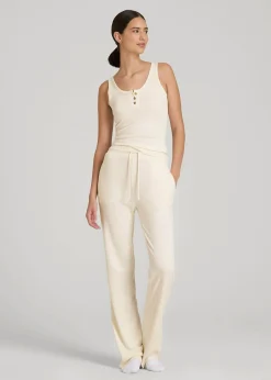 Open-Bottom Waffle Lounge Pants for Tall Women
