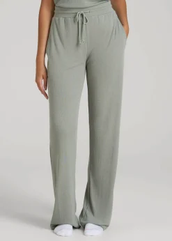 Open-Bottom Waffle Lounge Pants for Tall Women