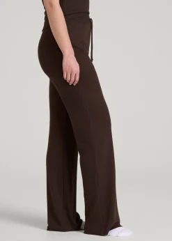 Open-Bottom Waffle Lounge Pants for Tall Women
