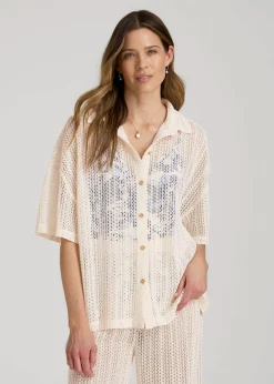Openwork Loose Knit Top for Tall Women