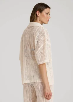 Openwork Loose Knit Top for Tall Women
