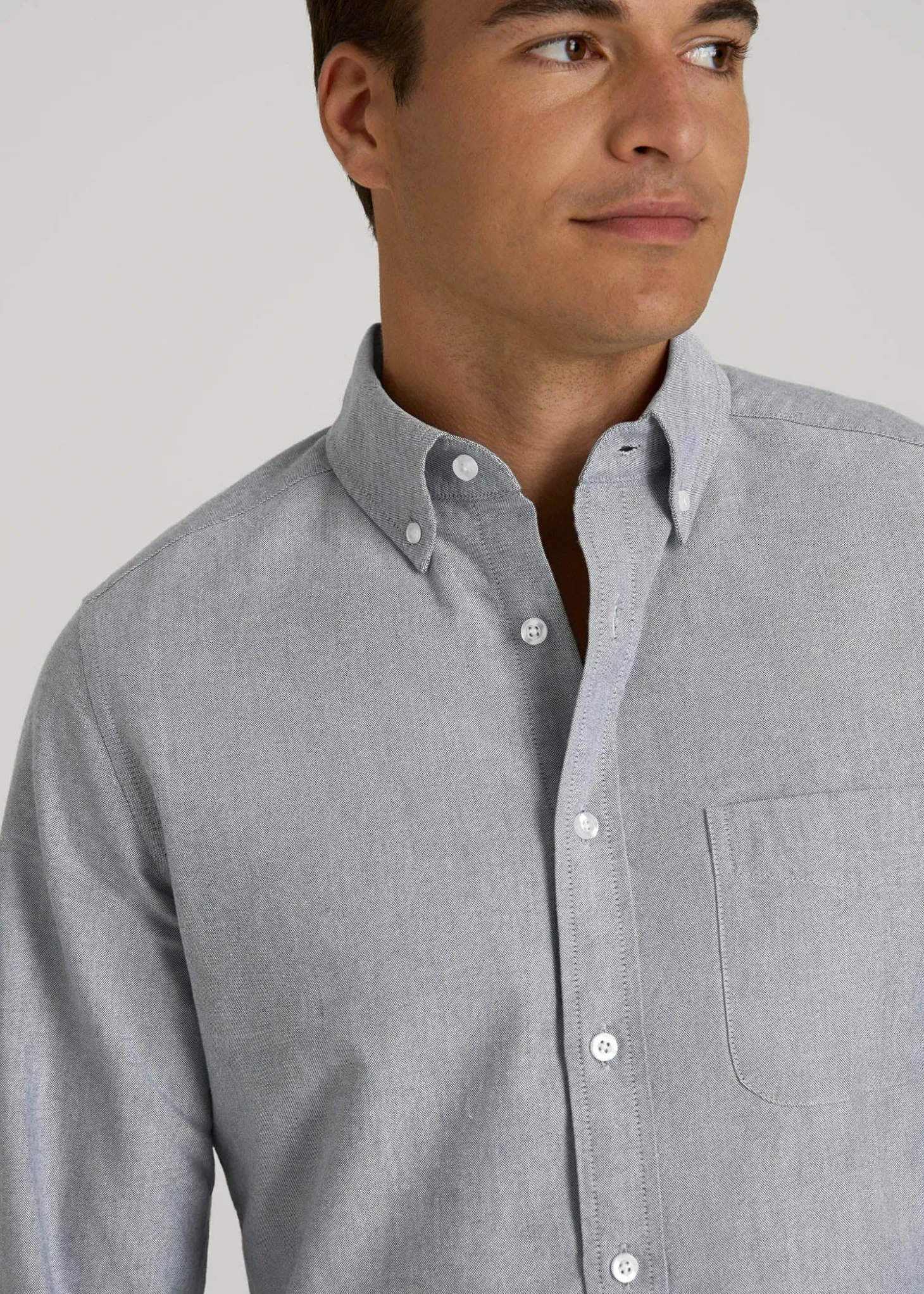 Oxford Cloth Button Down Shirt for Tall Men