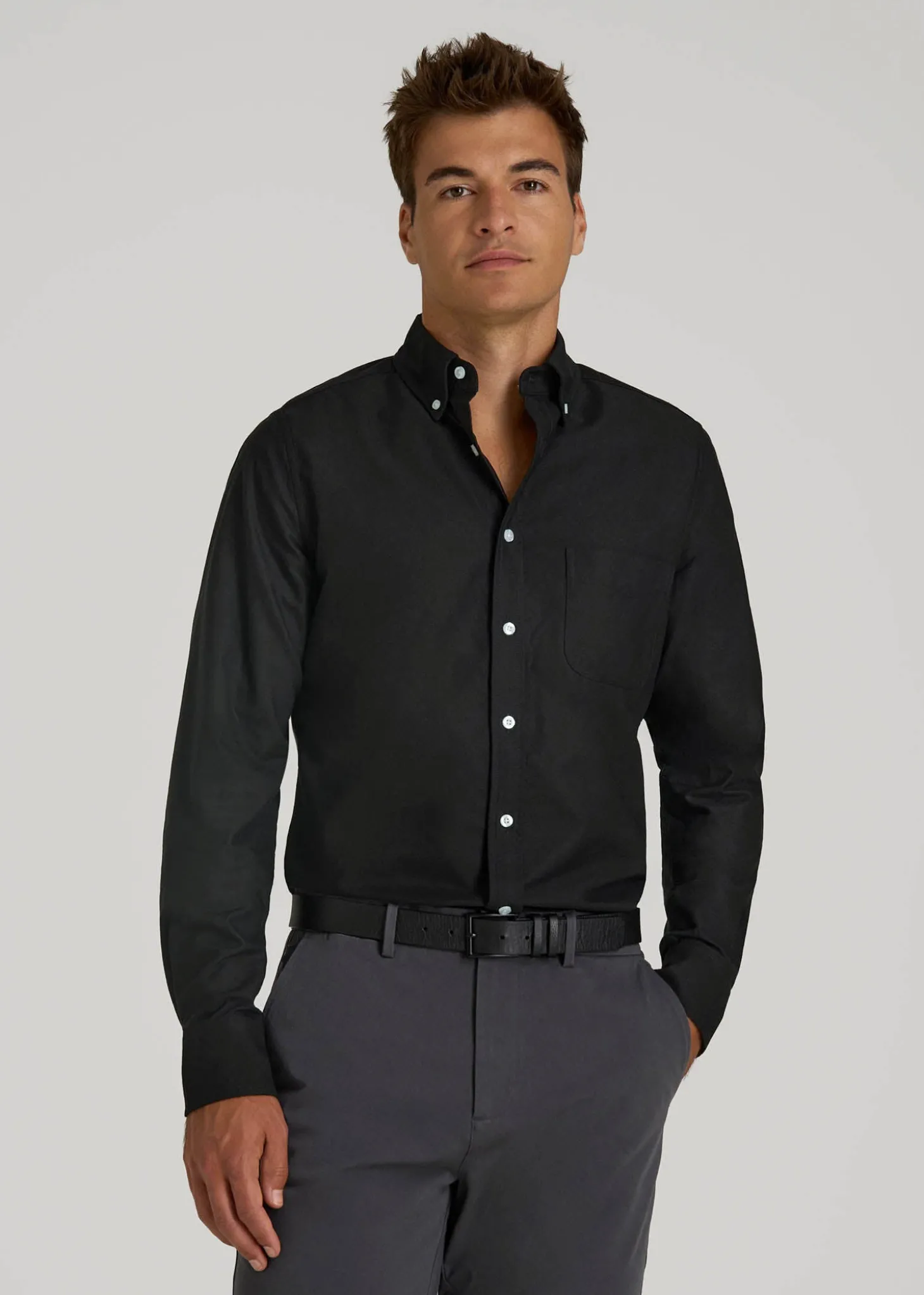 Oxford Cloth Button Down Shirt for Tall Men