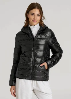 Packable Short Puffer Jacket for Tall Women