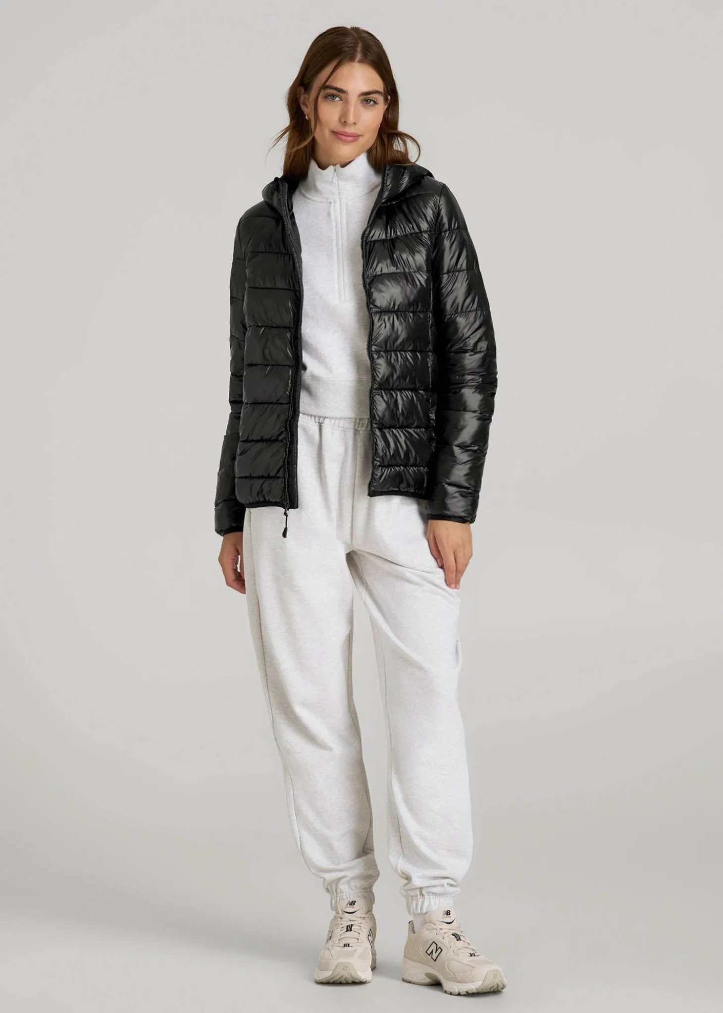 Packable Short Puffer Jacket for Tall Women