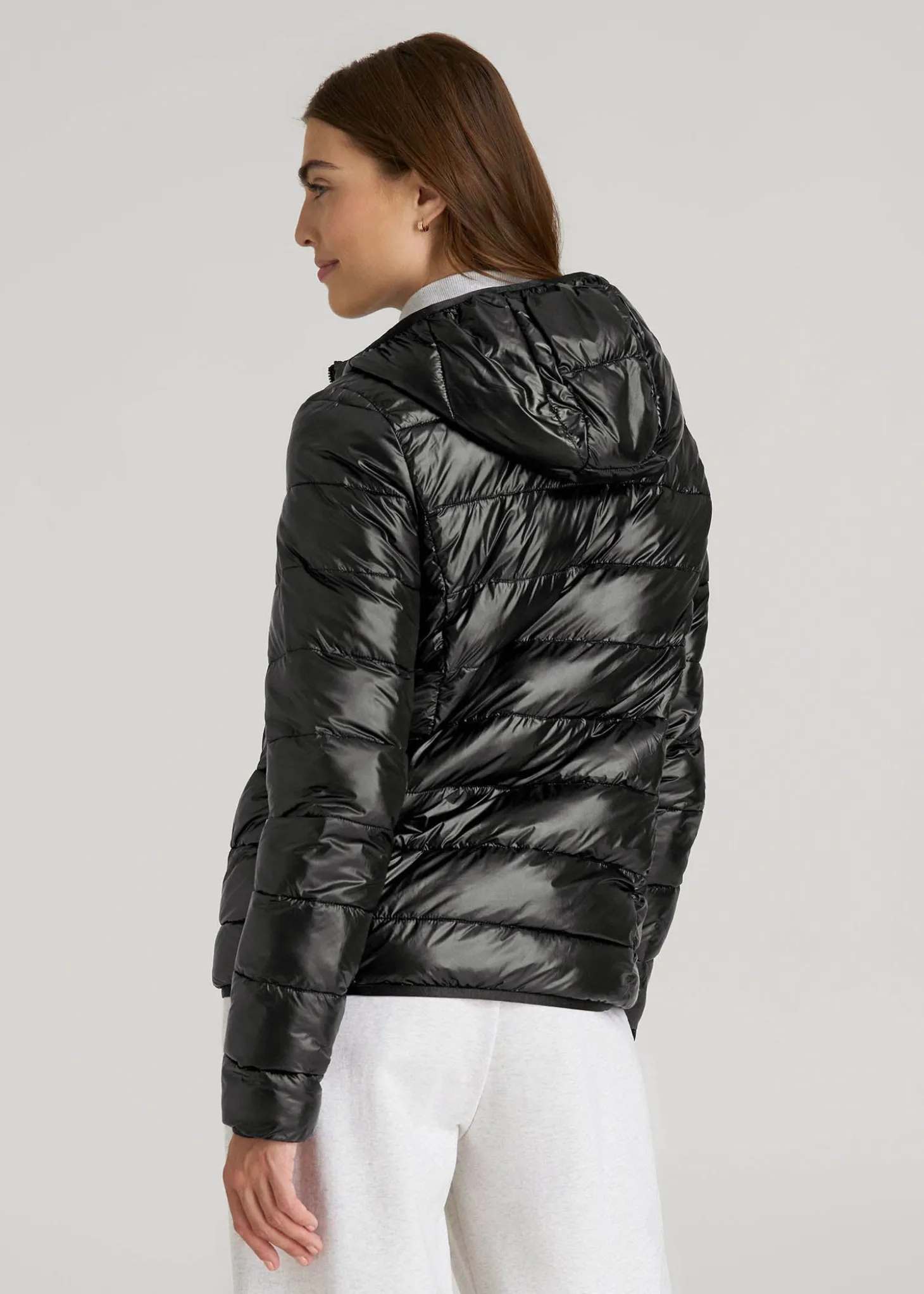 Packable Short Puffer Jacket for Tall Women
