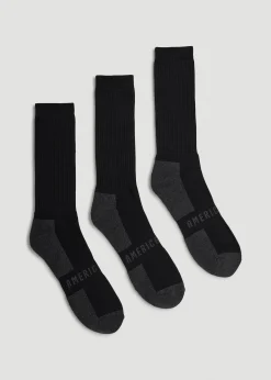 3-Pack Crew Socks for Tall Men
