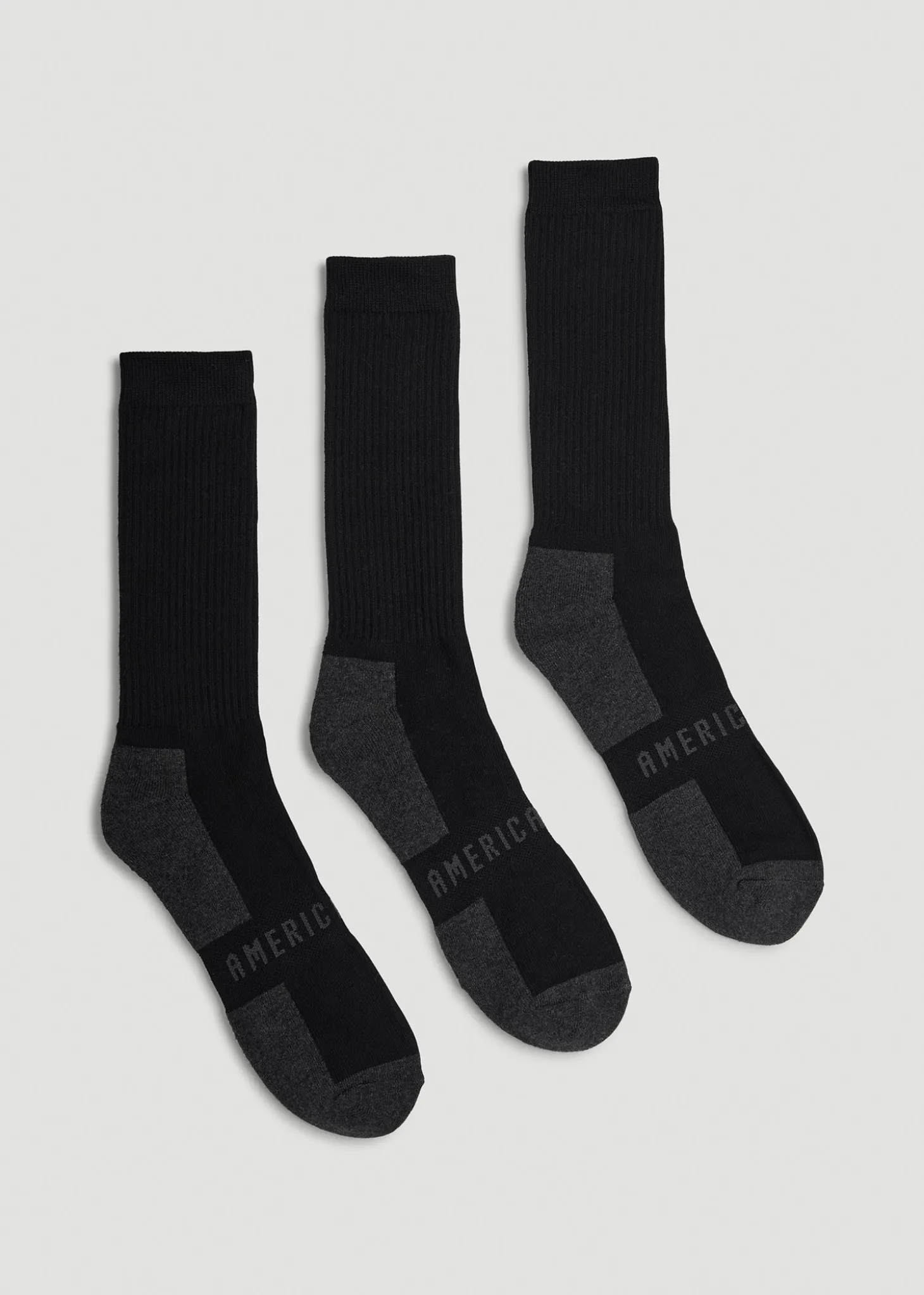 3-Pack Crew Socks for Tall Men