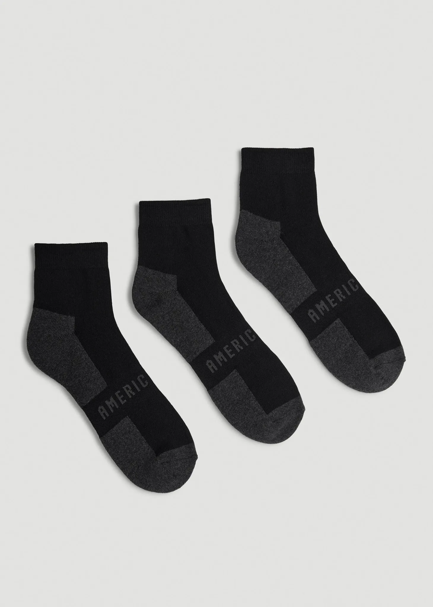 3-Pack Quarter Socks for Tall Men