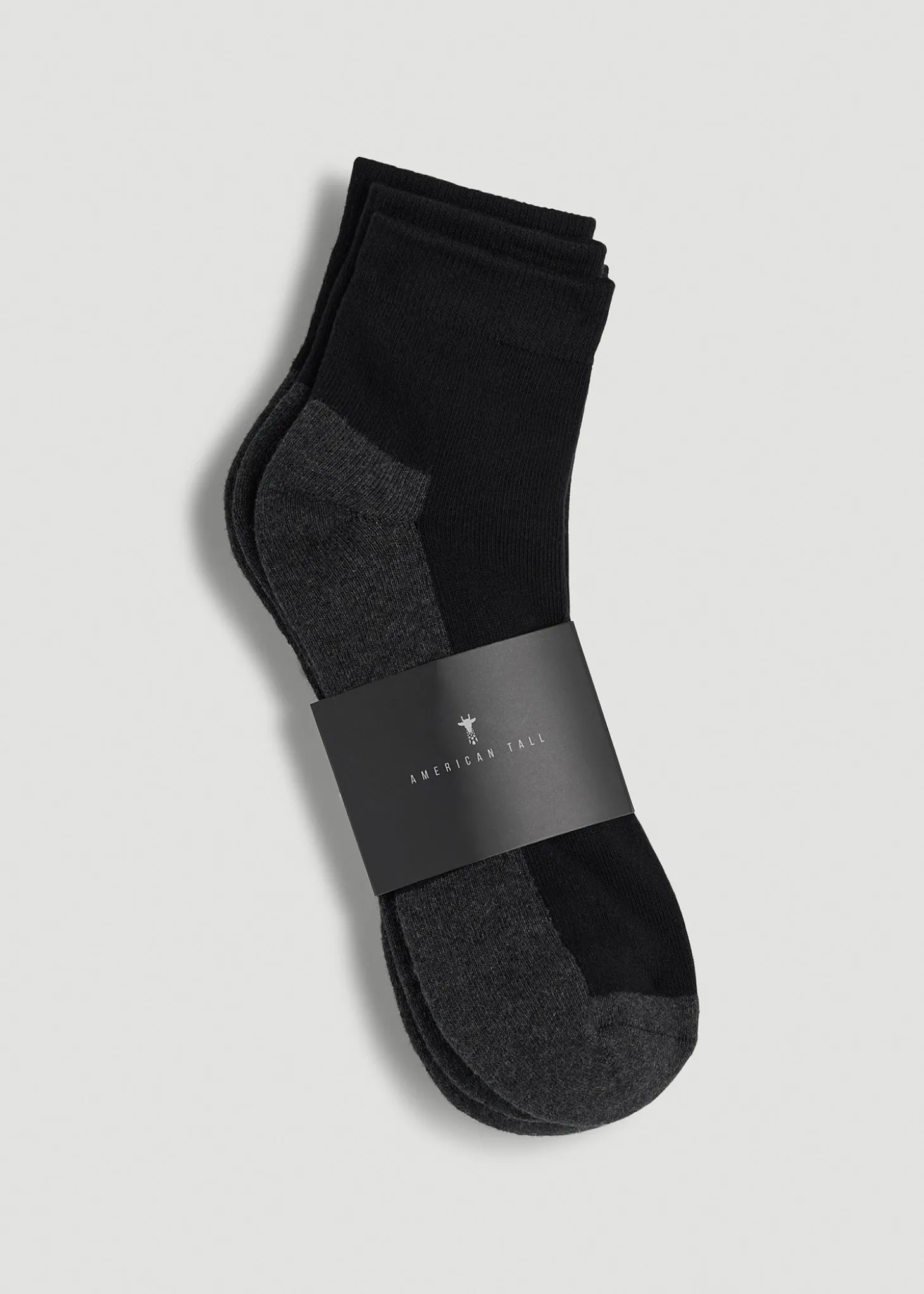 3-Pack Quarter Socks for Tall Men