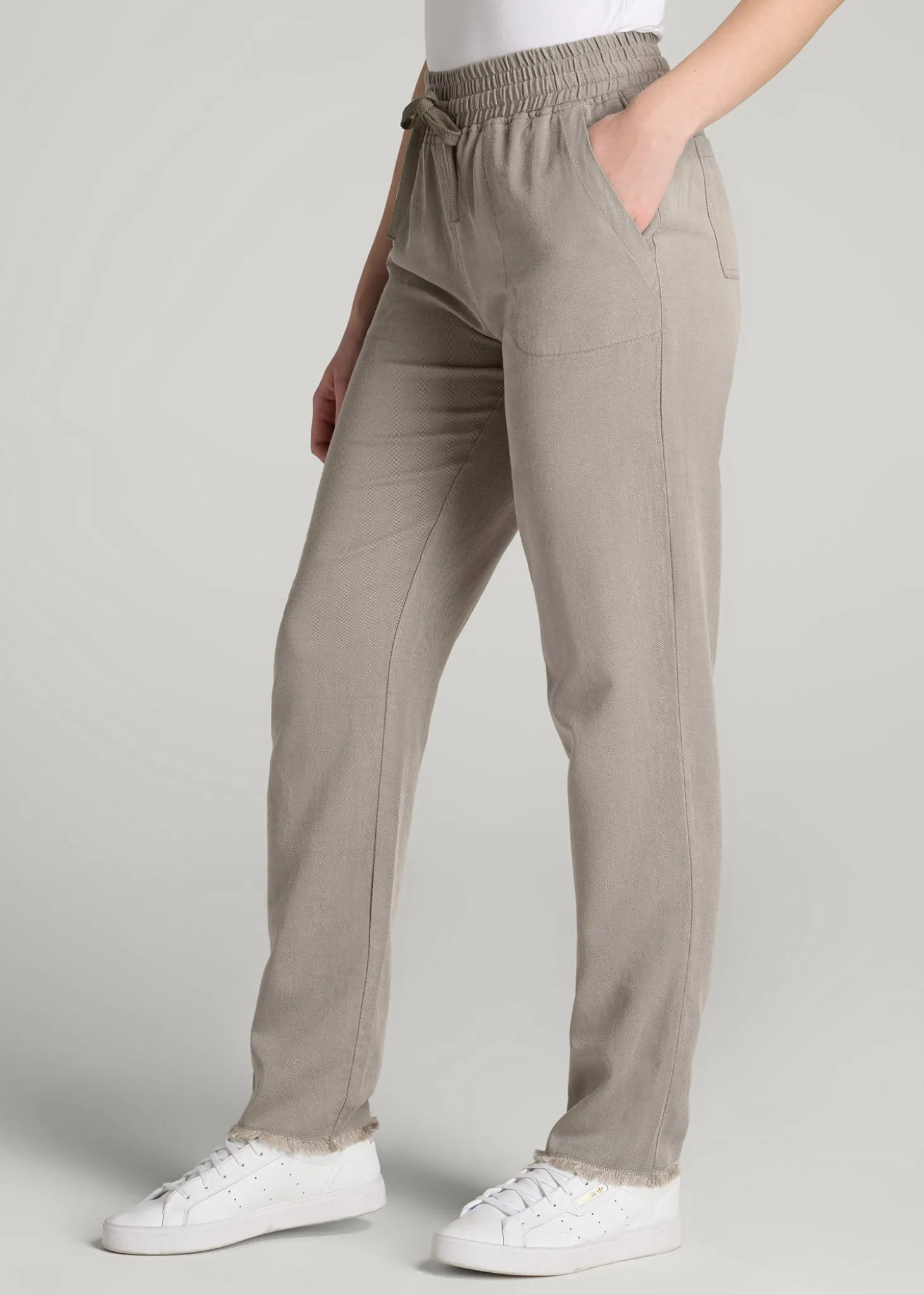 Patch Pocket Twill Pants for Tall Women