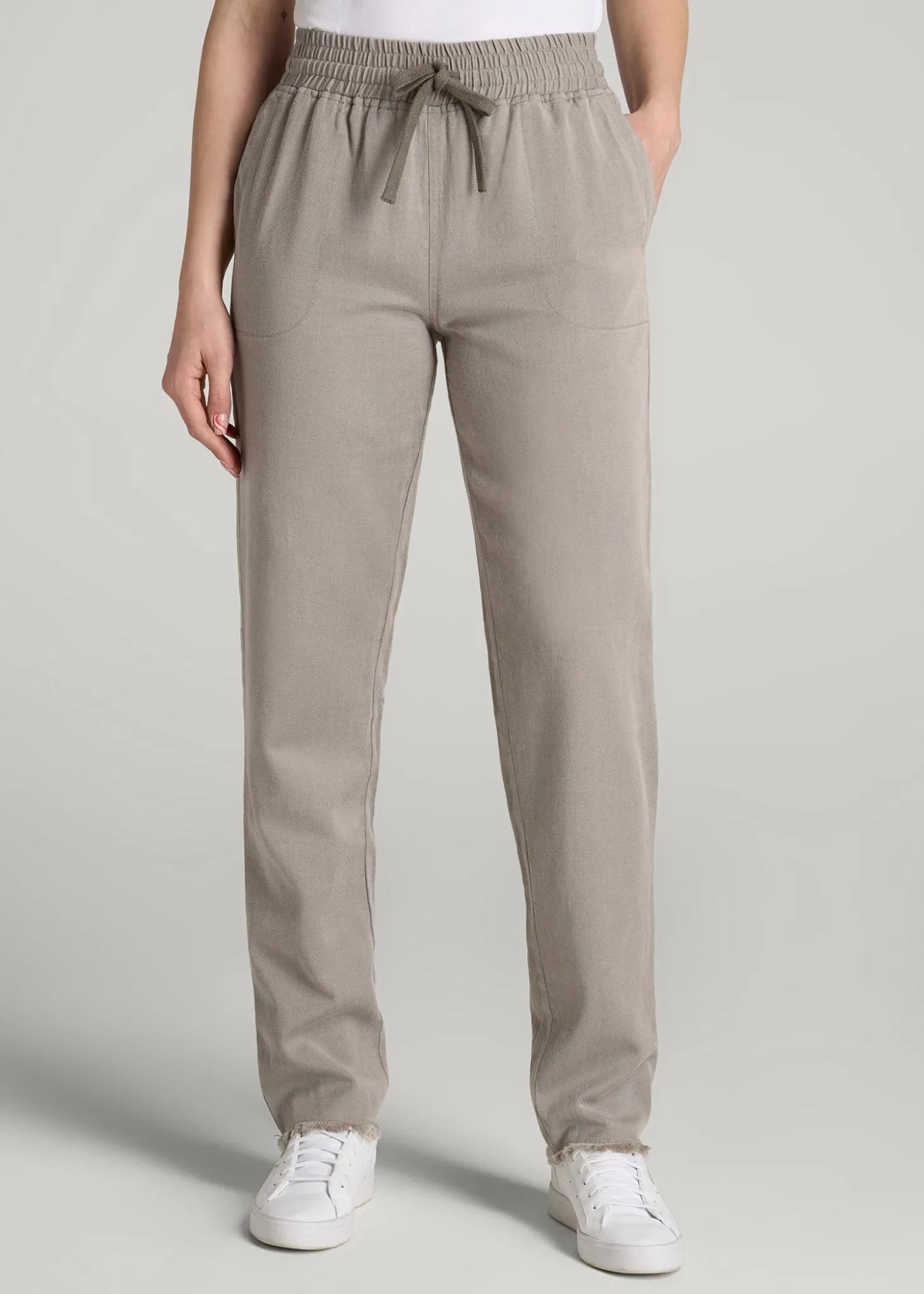 Patch Pocket Twill Pants for Tall Women