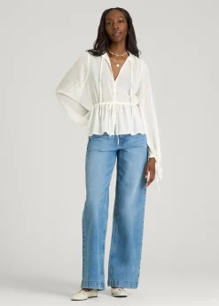 Peasant Chiffon Blouse for Tall Women