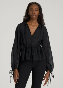 Peasant Chiffon Blouse for Tall Women