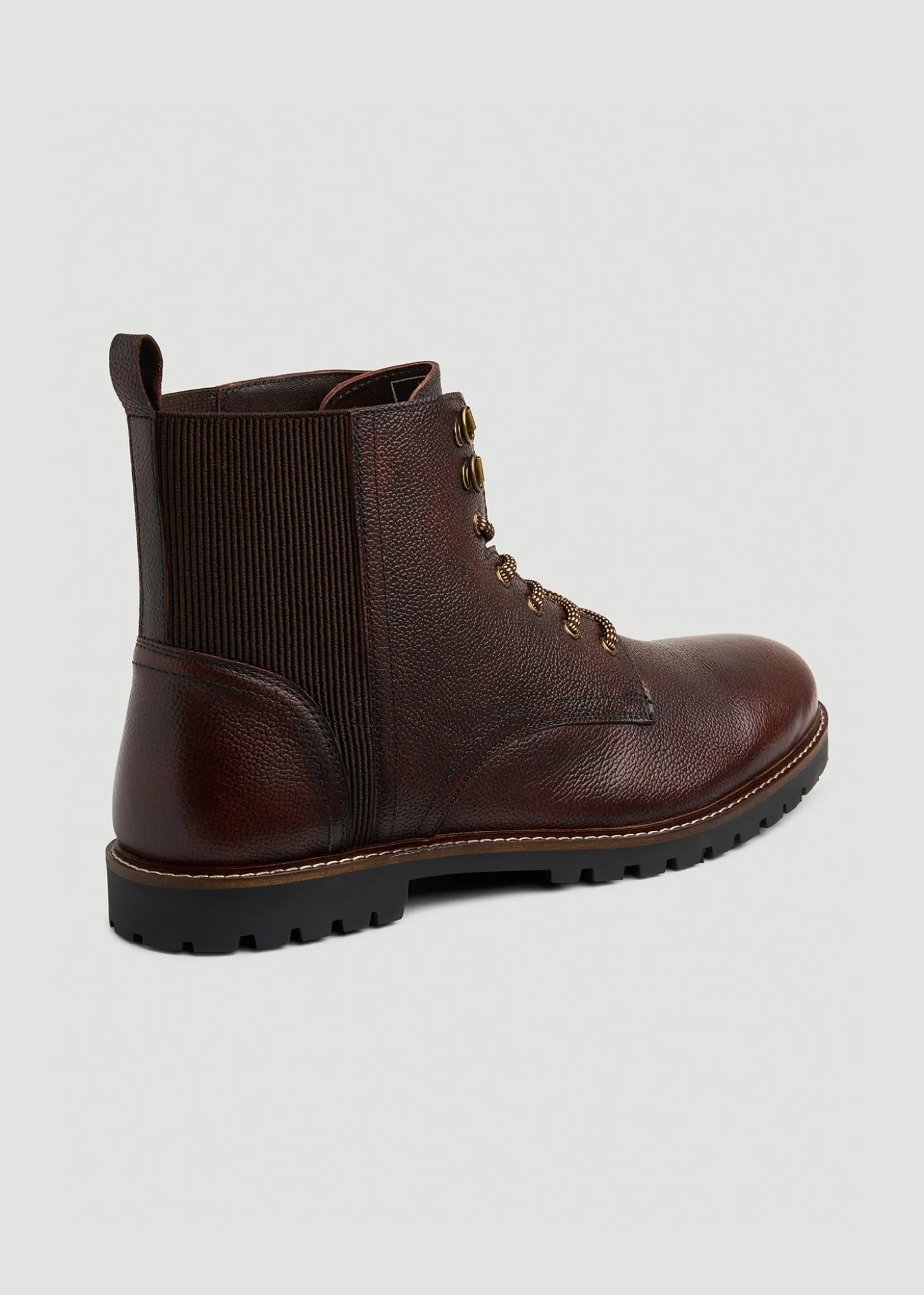 Pebbled Leather Lace-Up Boots for Tall Men