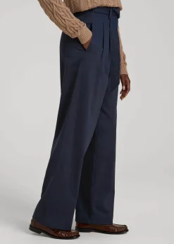 Pleated Wide Leg Chino With Belt for Tall Women