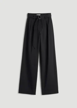 Pleated Wide Leg Chino With Belt for Tall Women