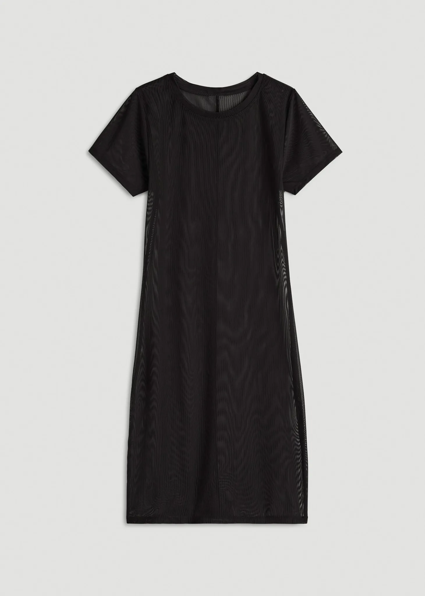 Power Mesh Fitted Short Sleeve Mini Dress for Tall Women