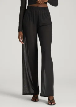 Power Mesh Wide-Leg Pants for Tall Women