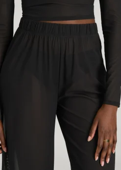 Power Mesh Wide-Leg Pants for Tall Women