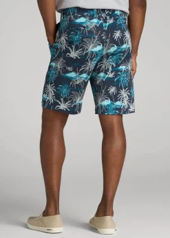 Printed Stretch Cotton Shorts for Tall Men