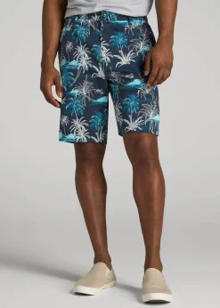 Printed Stretch Cotton Shorts for Tall Men