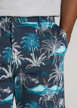 Printed Stretch Cotton Shorts for Tall Men