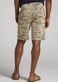 Printed Stretch Cotton Shorts for Tall Men