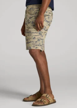Printed Stretch Cotton Shorts for Tall Men