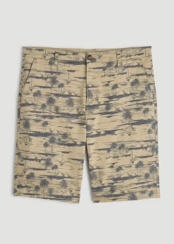 Printed Stretch Cotton Shorts for Tall Men